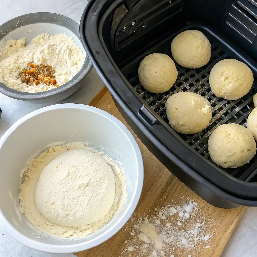 3-Ingredient Air Fryer Bread Rolls (Crispy & Fluffy!)