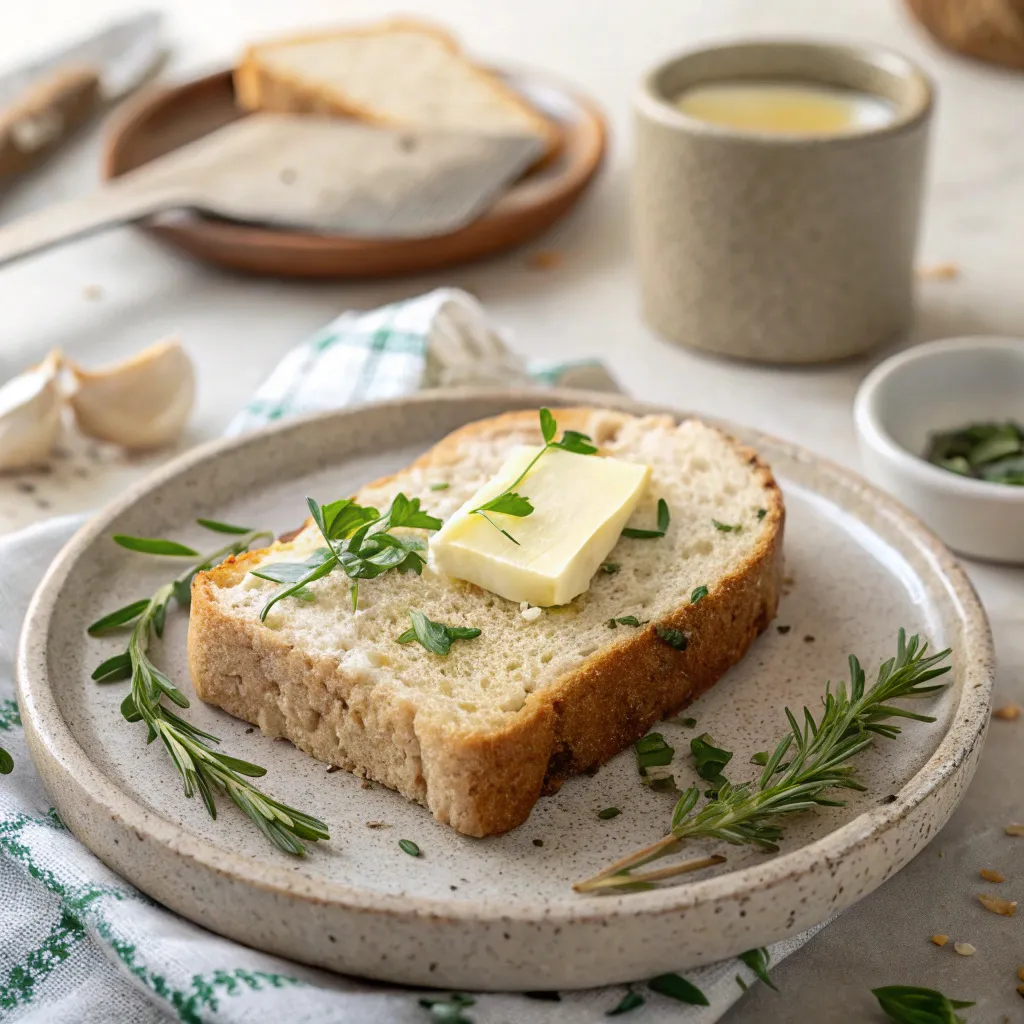 90-second gluten free bread on ceramic plate