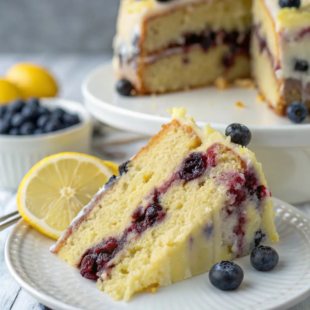 Vegan Lemon Blueberry Cake
