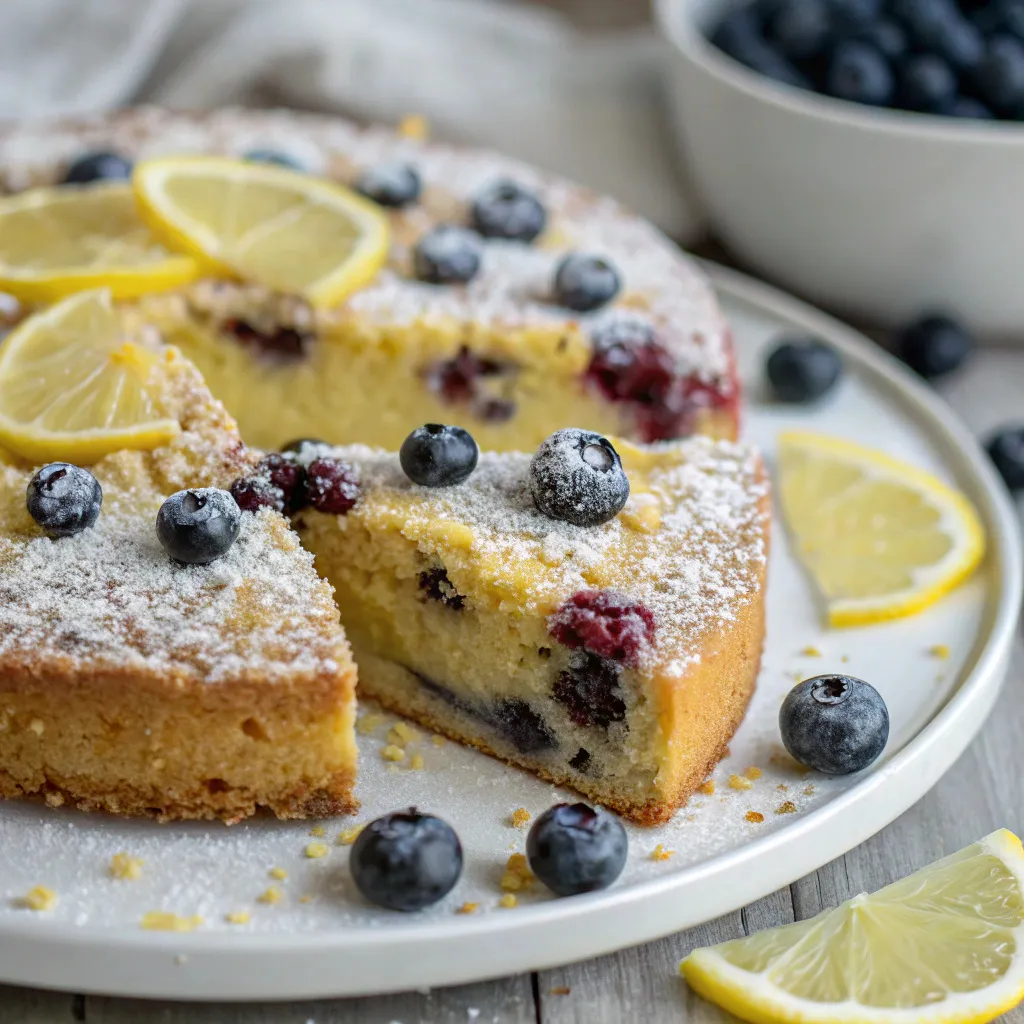 Vegan Lemon Blueberry Cake