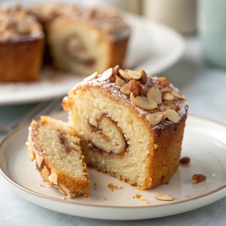 Mini almond coffee cake bites with almond crumble