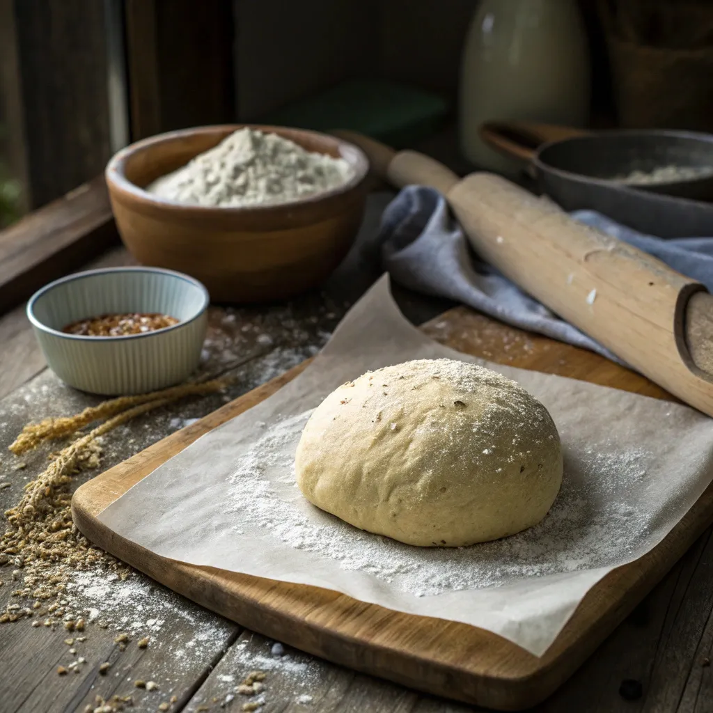 vegan-gluten-free-dough-shaping Shaped vegan gluten free dough before baking